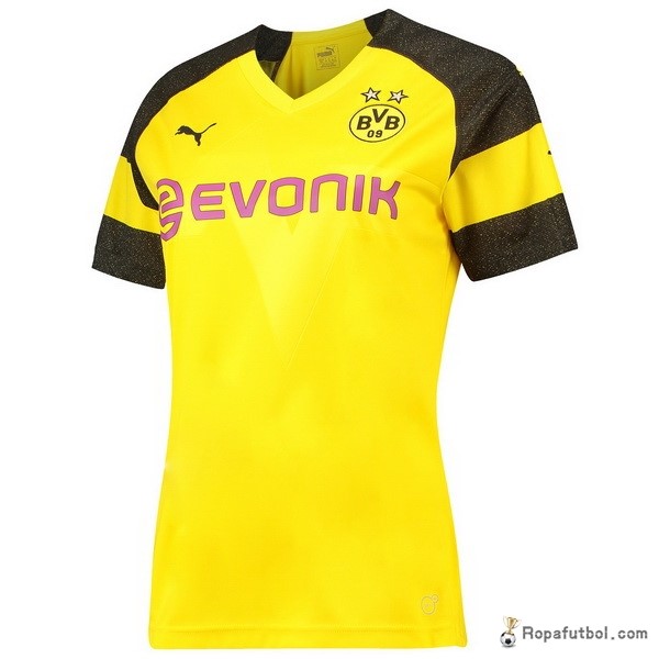 Camiseta Borussia Dortmund Replica Primera Ropa Mujer 2018/19 Amarillo